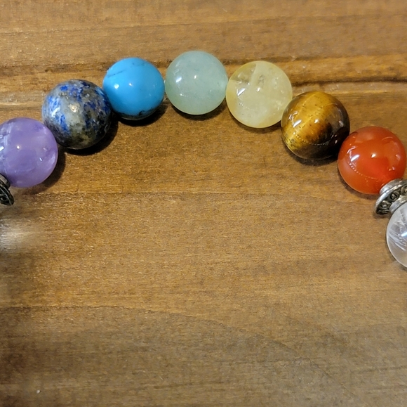 Crystal Quartz Gemstone Bracelet Beaded Boho Size Womens - Picture 3 of 4